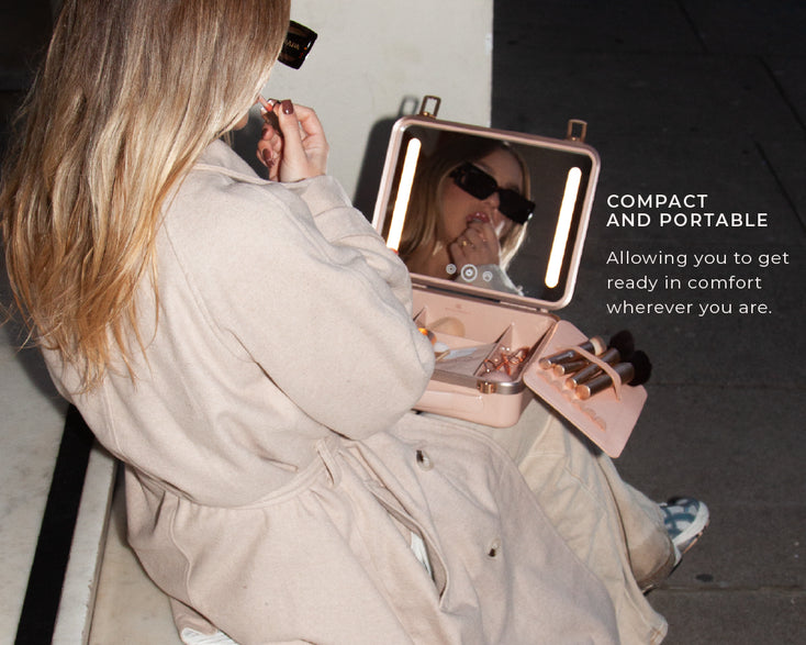 The Beautifect Box in Nude | A Portable Makeup Vanity With LED Mirror
