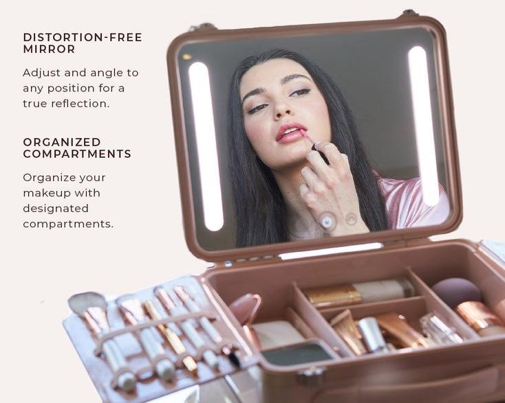 The Beautifect Box in Nude | A Portable Makeup Vanity With LED Mirror