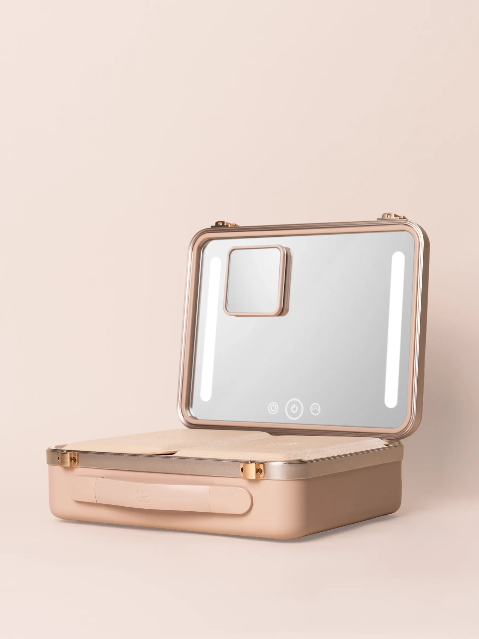 best travel makeup bag with lighted mirror The Beautifect Box in Nude