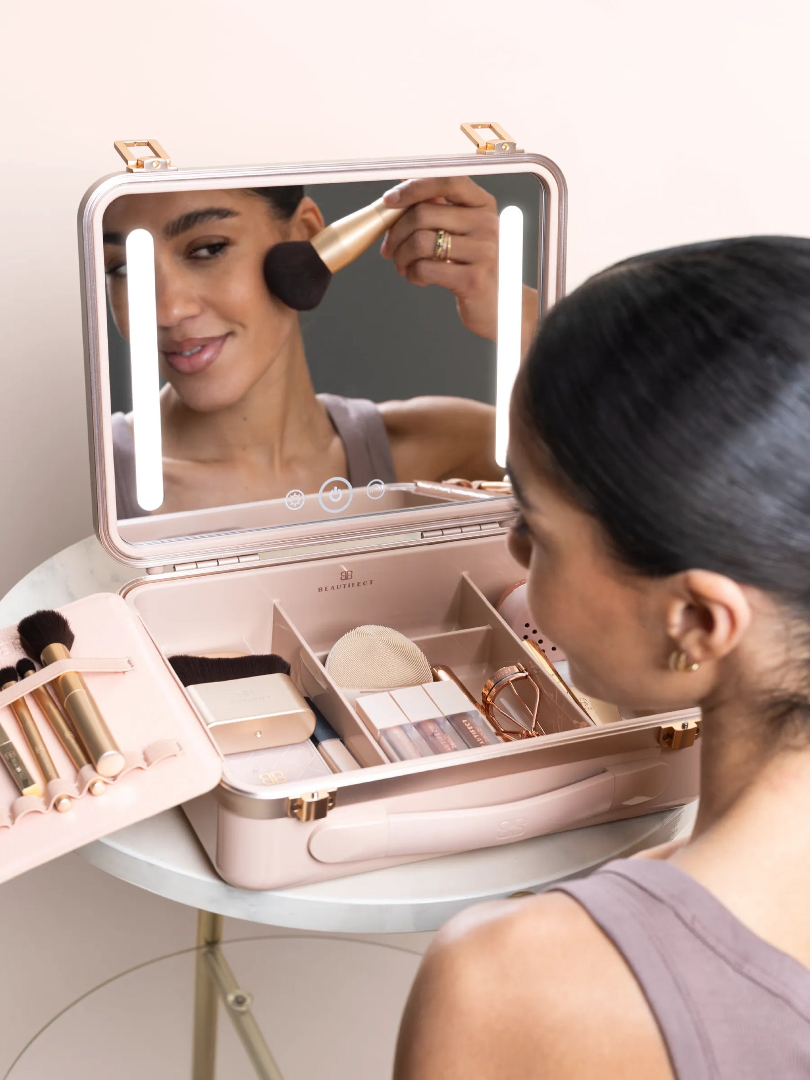 The Beautifect Box in Nude | A Portable Makeup Vanity With LED Mirror The Beautifect Box in Nude | A Portable Makeup Vanity With LED Mirror