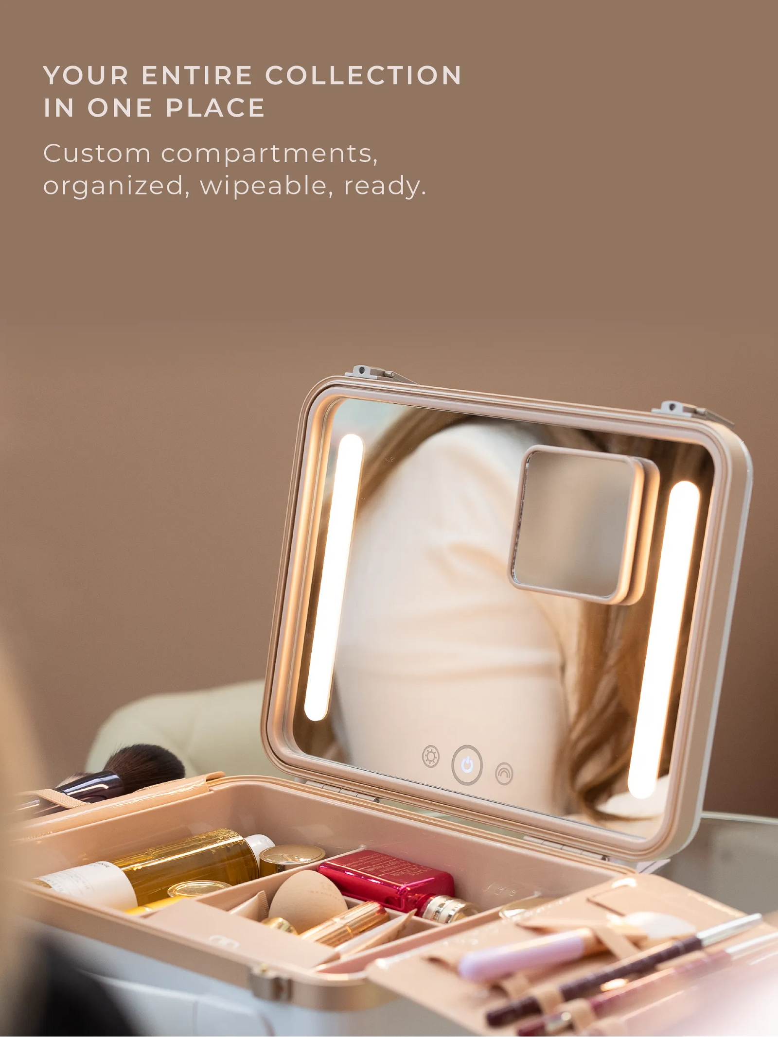 The Beautifect Box | White | Makeup Organiser With LED Mirror The Beautifect Box | White | Makeup Organiser With LED Mirror